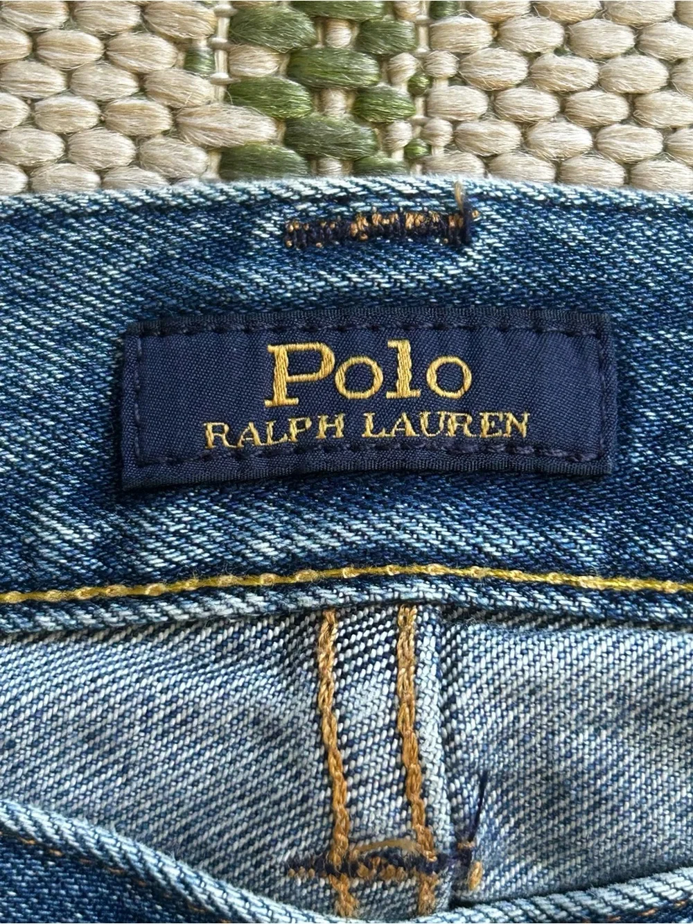 Polo by Ralph Lauren The Varick Blue Distressed Slim Straight Jeans 33x32